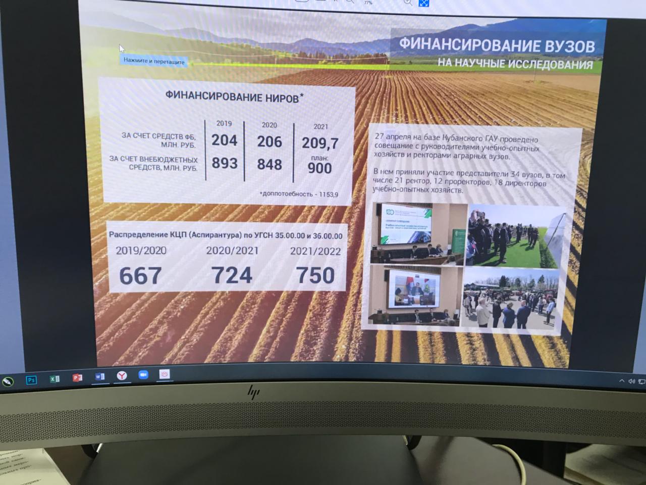 20 мая 2021 г. ректор ГУЗ С.Н. Волков принял участие в совещании под председательством заместителя Министра сельского хозяйства Российской Федерации М.И. Увайдова
