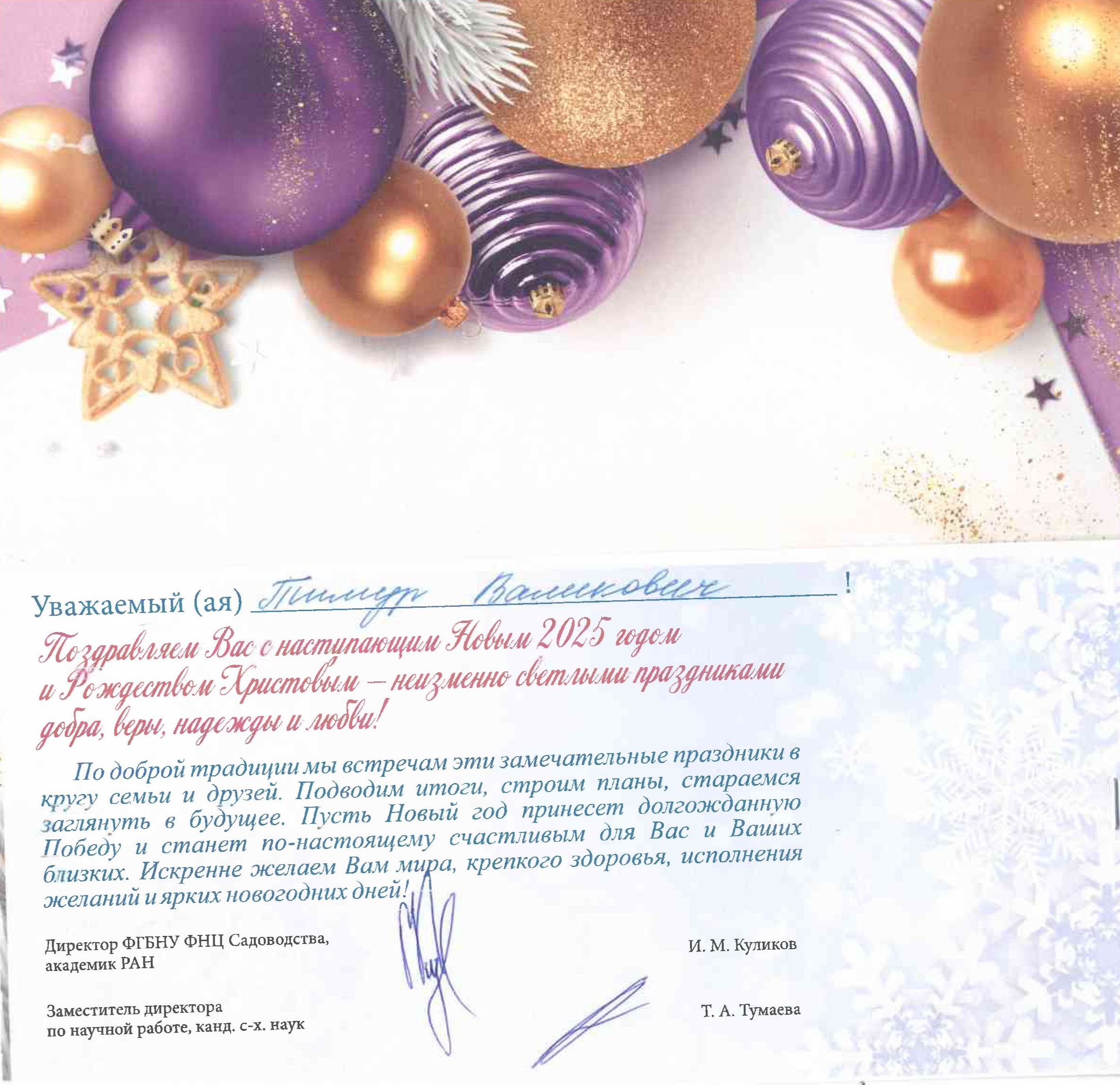 С наступающим Новым годом и Рождеством!