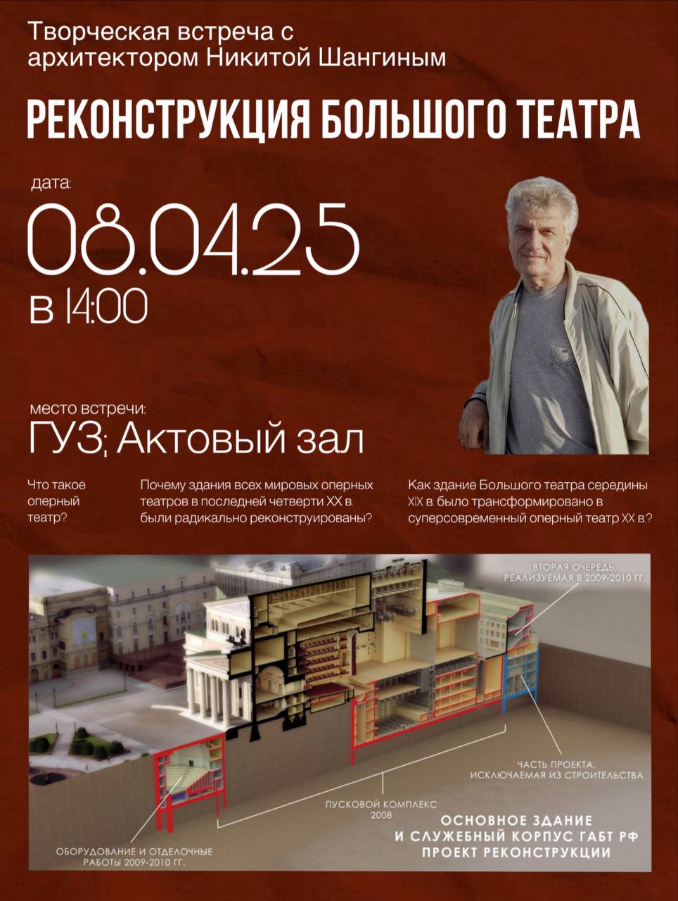 Что такое оперный театр сегодня? Творческая встреча с архитектором Никитой Шангиным в ГУЗ