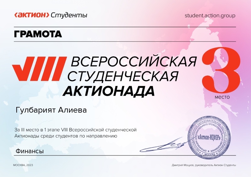 Студенты 4 курса направления «Менеджмент» успешно прошли два этапа VIII Всероссийской студенческой Актионады