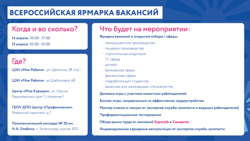 Всероссийская ярмарка трудоустройства – «Работа России. Время возможностей!»