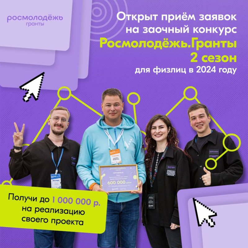 1 млн рублей – Росмолодежь открыла конкурс на получение грантов