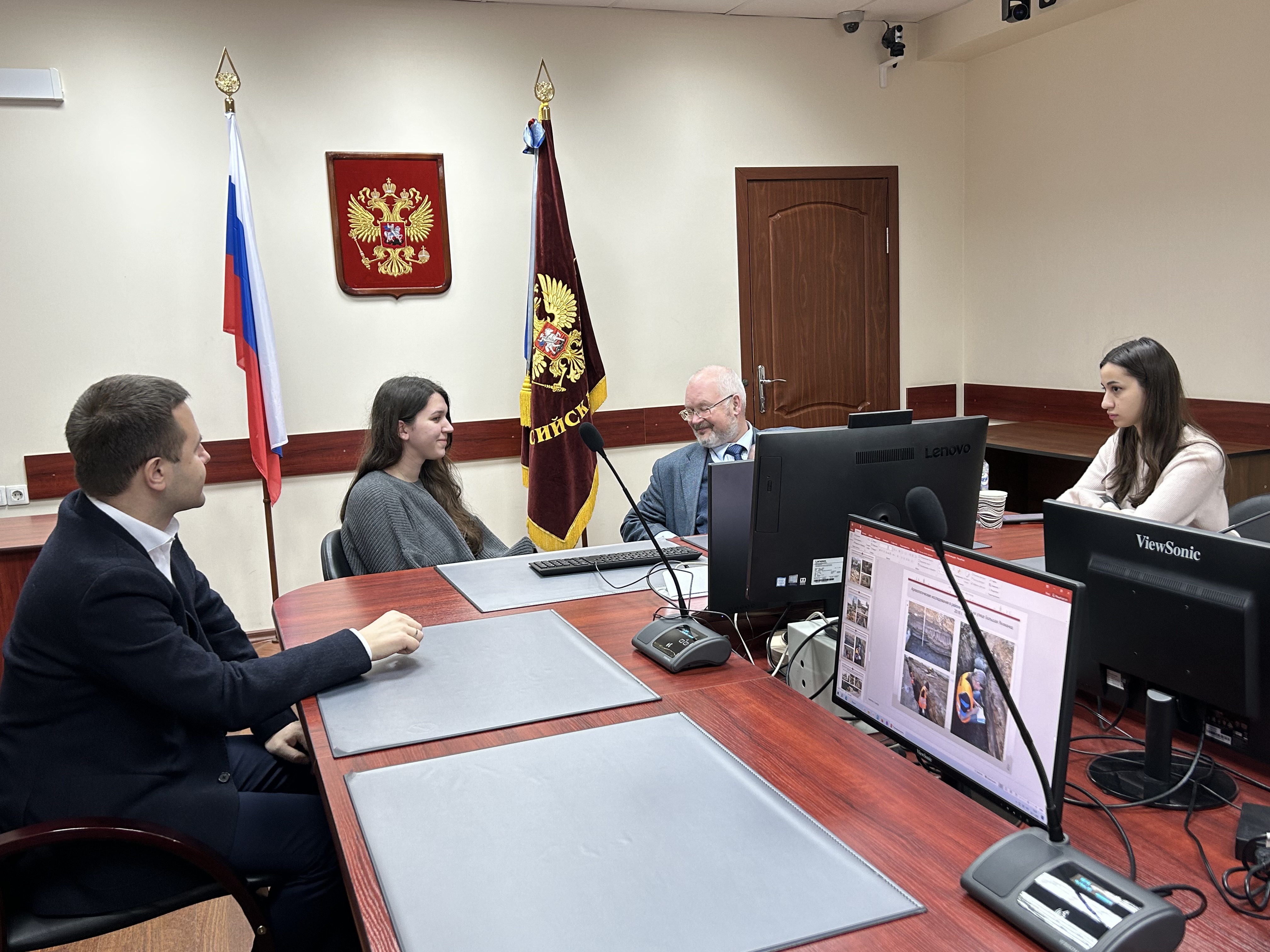 Встреча врио ректора Тимура Папаскири с первым заместителем руководителя Департамента культурного наследия города Москвы Леонидом Кондрашевым